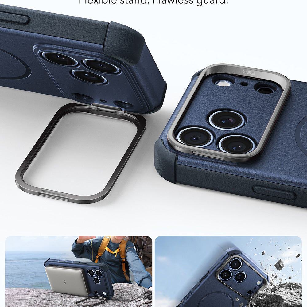 Husa MagSafe pentru Apple iPhone 18 Pro Max / 17 Pro Max, ESR, Cyber Armor Kickstand, Albastra