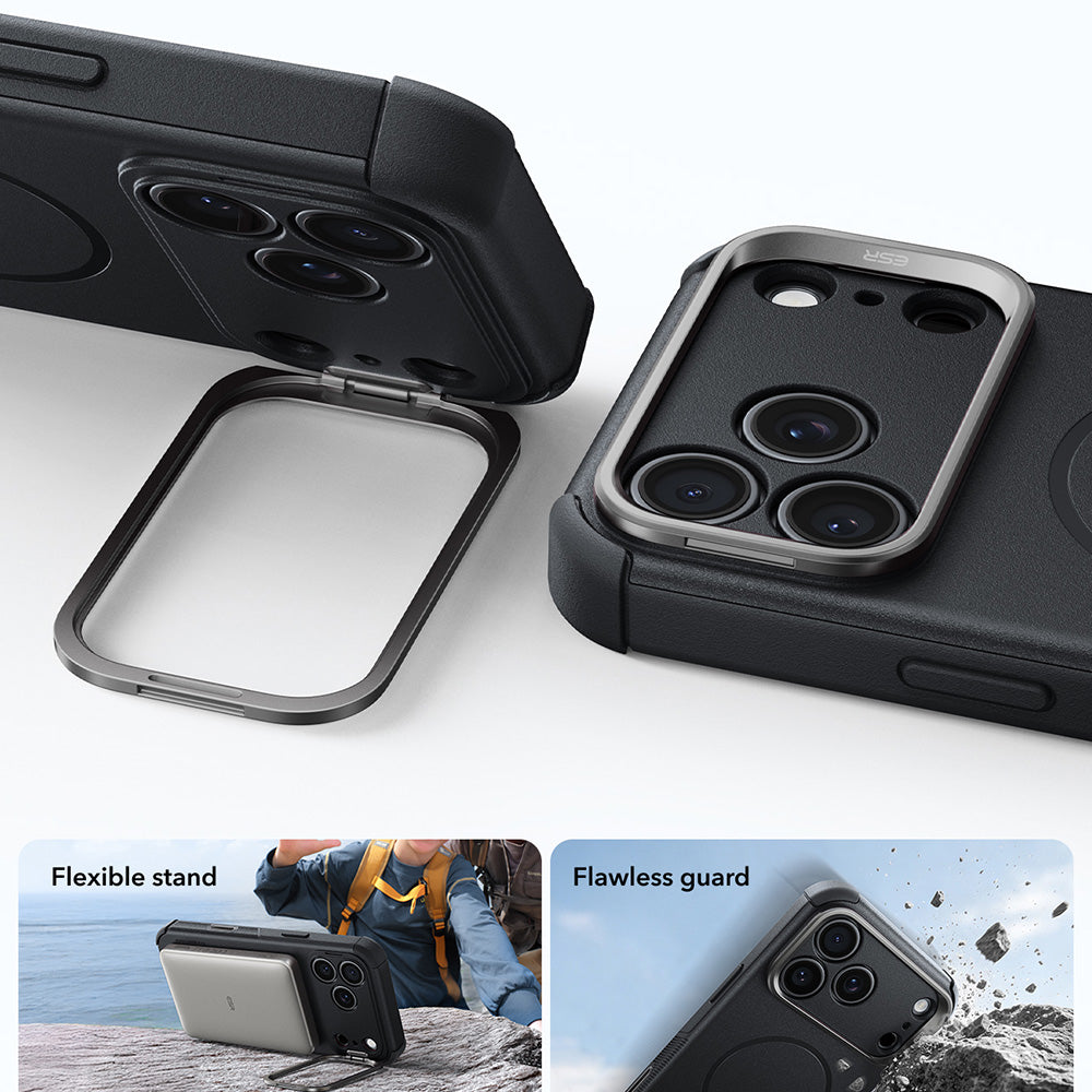 Husa MagSafe pentru Apple iPhone 18 Pro Max / 17 Pro Max, ESR, Cyber Armor Kickstand, Neagra