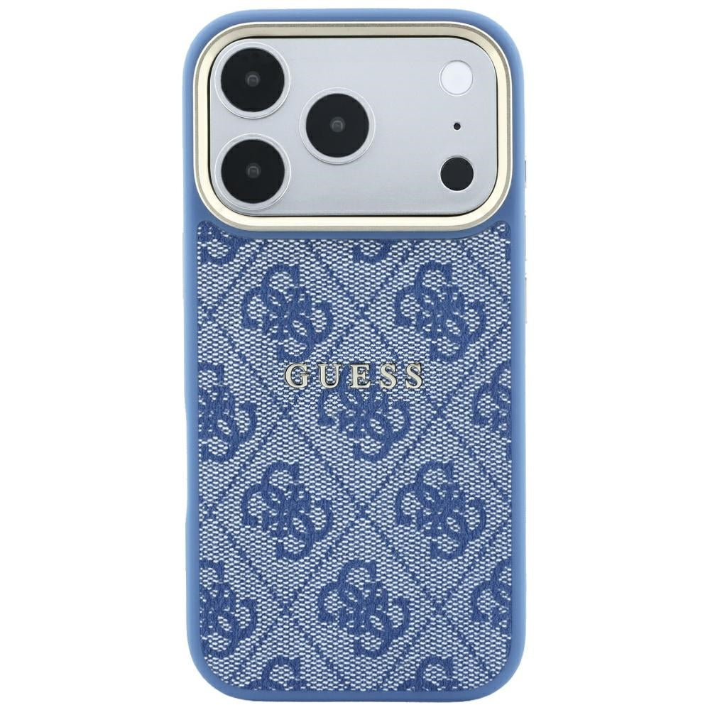 Husa MagSafe pentru Apple iPhone 18 Pro Max / 17 Pro Max, Guess, 4G Embossed Classic, Albastra