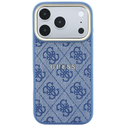 Husa MagSafe pentru Apple iPhone 18 Pro Max / 17 Pro Max, Guess, 4G Embossed Classic, Albastra