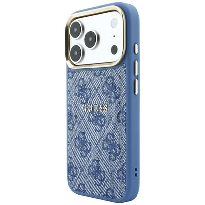 Husa MagSafe pentru Apple iPhone 18 Pro Max / 17 Pro Max, Guess, 4G Embossed Classic, Albastra