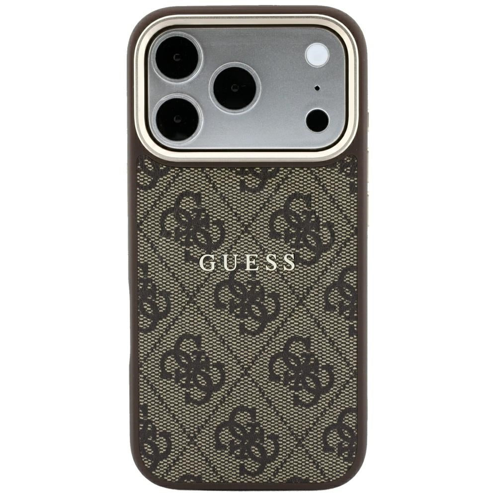Husa MagSafe pentru Apple iPhone 18 Pro Max / 17 Pro Max, Guess, 4G Embossed Classic, Maro