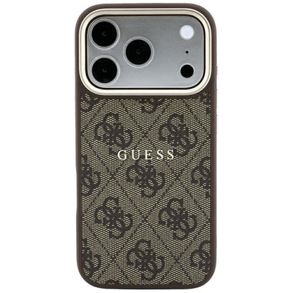 Husa MagSafe pentru Apple iPhone 18 Pro Max / 17 Pro Max, Guess, 4G Embossed Classic, Maro