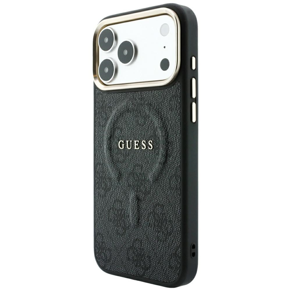 Husa MagSafe pentru Apple iPhone 18 Pro Max / 17 Pro Max, Guess, 4G Embossed Classic, Neagra