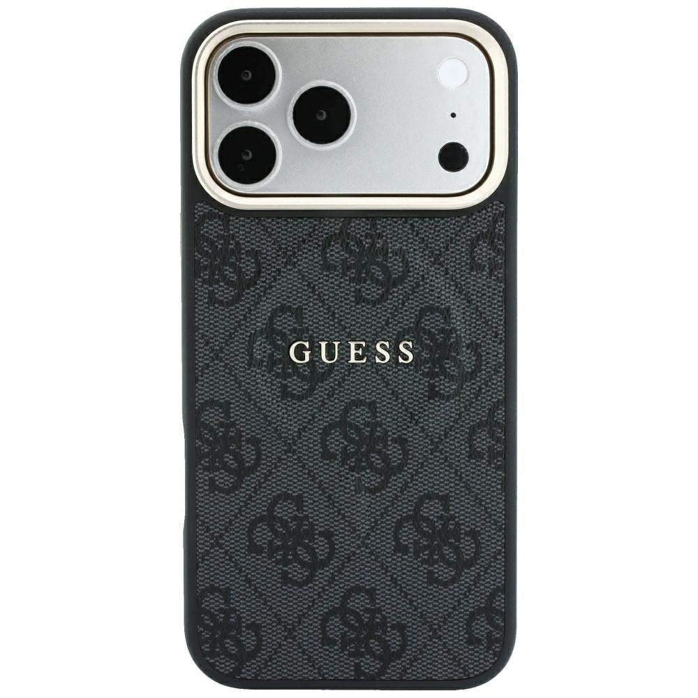 Husa MagSafe pentru Apple iPhone 18 Pro Max / 17 Pro Max, Guess, 4G Embossed Classic, Neagra