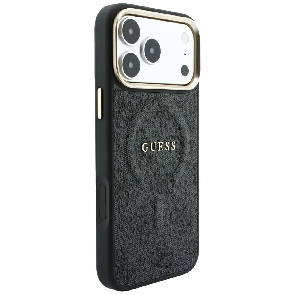 Husa MagSafe pentru Apple iPhone 18 Pro Max / 17 Pro Max, Guess, 4G Embossed Classic, Neagra