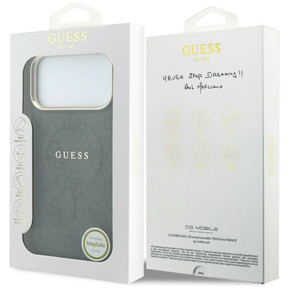 Husa MagSafe pentru Apple iPhone 18 Pro Max / 17 Pro Max, Guess, 4G Embossed Classic, Neagra