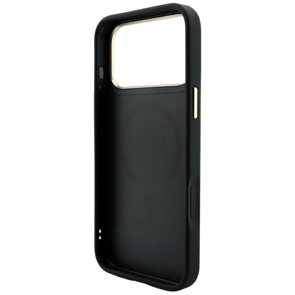 Husa MagSafe pentru Apple iPhone 18 Pro Max / 17 Pro Max, Guess, 4G Embossed Classic, Neagra