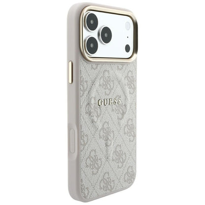 Husa MagSafe pentru Apple iPhone 18 Pro Max / 17 Pro Max, Guess, 4G Embossed Classic, Roz