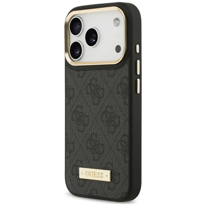 Husa MagSafe pentru Apple iPhone 18 Pro Max / 17 Pro Max, Guess, 4G Logo Plate, Neagra