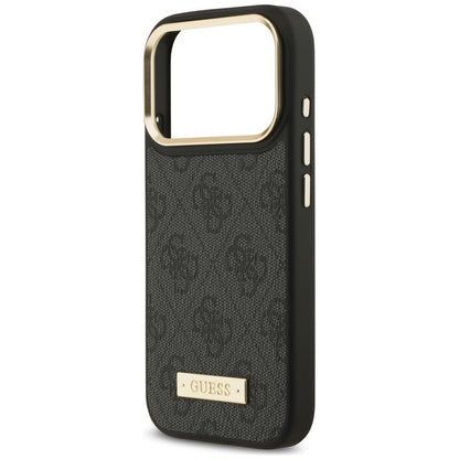 Husa MagSafe pentru Apple iPhone 18 Pro Max / 17 Pro Max, Guess, 4G Logo Plate, Neagra