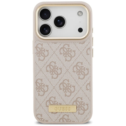 Husa MagSafe pentru Apple iPhone 18 Pro Max / 17 Pro Max, Guess, 4G Logo Plate, Roz