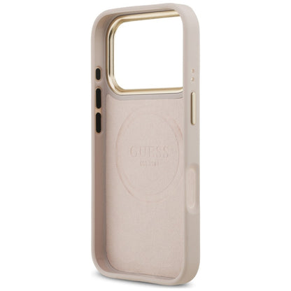 Husa MagSafe pentru Apple iPhone 18 Pro Max / 17 Pro Max, Guess, 4G Logo Plate, Roz