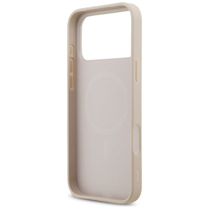 Husa MagSafe pentru Apple iPhone 18 Pro Max / 17 Pro Max, Guess, 4G Small and Classic, Roz