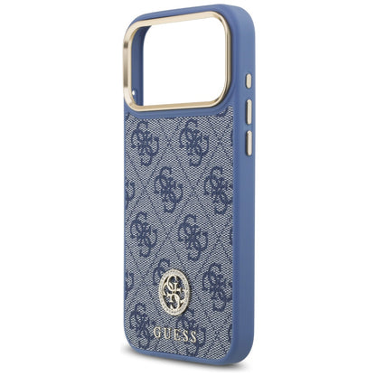 Husa MagSafe pentru Apple iPhone 18 Pro Max / 17 Pro Max, Guess, 4G Strass Logo, Albastra