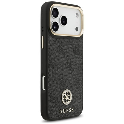 Husa MagSafe pentru Apple iPhone 18 Pro Max / 17 Pro Max, Guess, 4G Strass Logo, Neagra