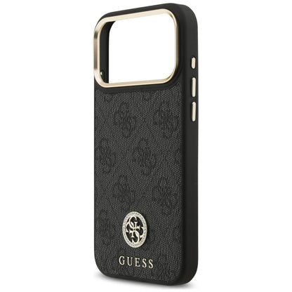 Husa MagSafe pentru Apple iPhone 18 Pro Max / 17 Pro Max, Guess, 4G Strass Logo, Neagra