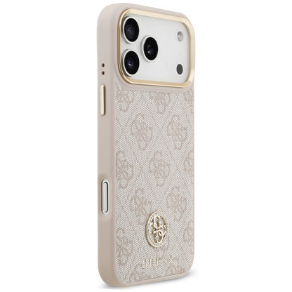 Husa MagSafe pentru Apple iPhone 18 Pro Max / 17 Pro Max, Guess, 4G Strass Logo, Roz