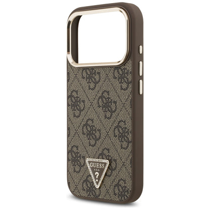 Husa MagSafe pentru Apple iPhone 18 Pro Max / 17 Pro Max, Guess, 4G Triangle Logo, Maro