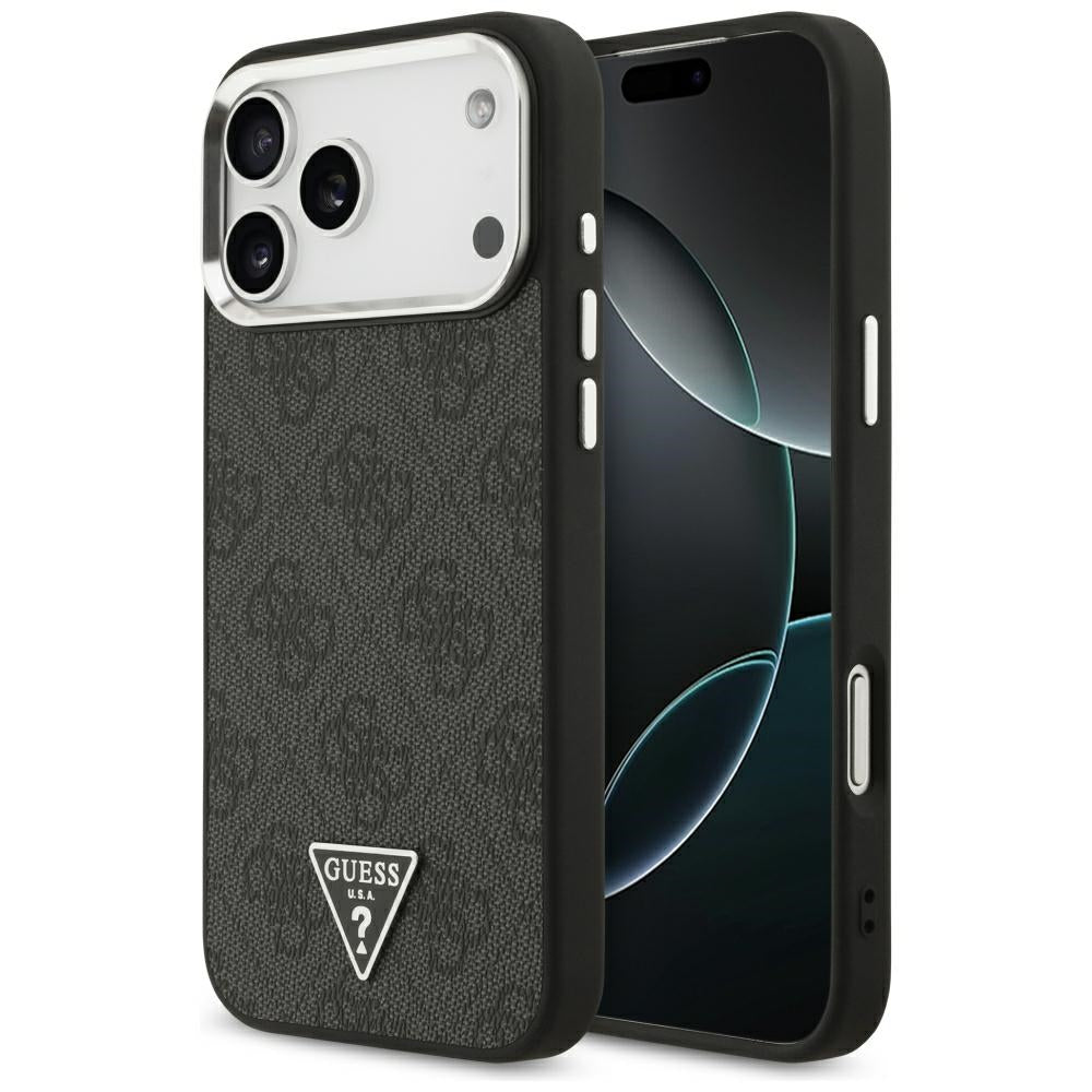 Husa MagSafe pentru Apple iPhone 18 Pro Max / 17 Pro Max, Guess, 4G Triangle Logo, Neagra
