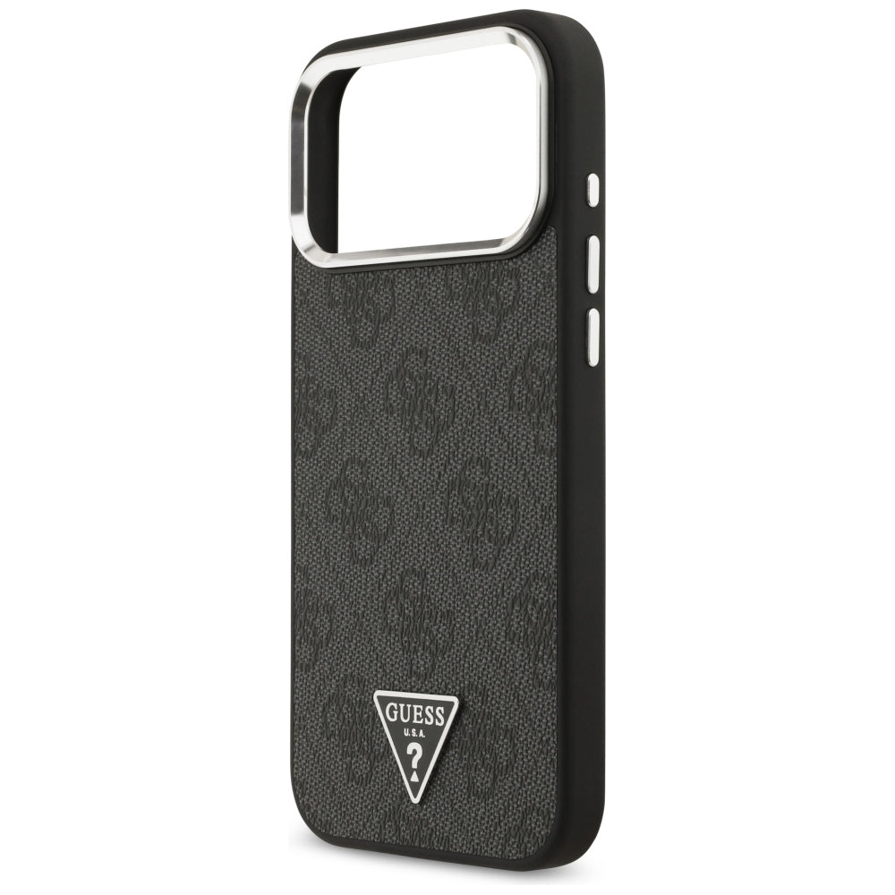 Husa MagSafe pentru Apple iPhone 18 Pro Max / 17 Pro Max, Guess, 4G Triangle Logo, Neagra