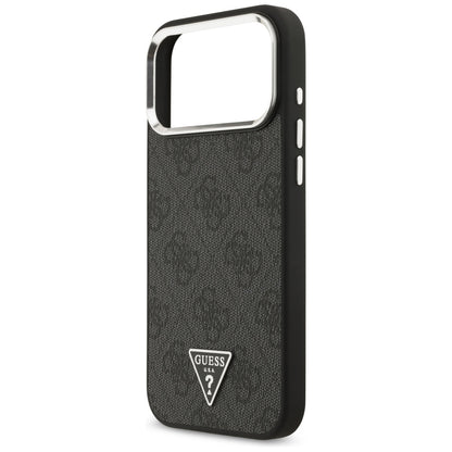 Husa MagSafe pentru Apple iPhone 18 Pro Max / 17 Pro Max, Guess, 4G Triangle Logo, Neagra