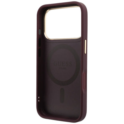 Husa MagSafe pentru Apple iPhone 18 Pro Max / 17 Pro Max, Guess, Grained Ring Stand 360 Classic, Visinie