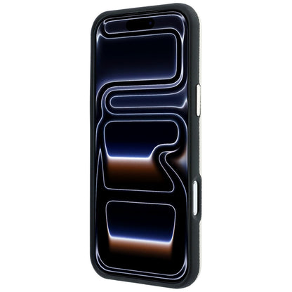 Husa MagSafe pentru Apple iPhone 18 Pro Max / 17 Pro Max, Guess, Grained Round Strass Logo, Bej