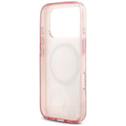 Husa MagSafe pentru Apple iPhone 18 Pro Max / 17 Pro Max, Guess, IML Flower & Tonal Circle, Roz