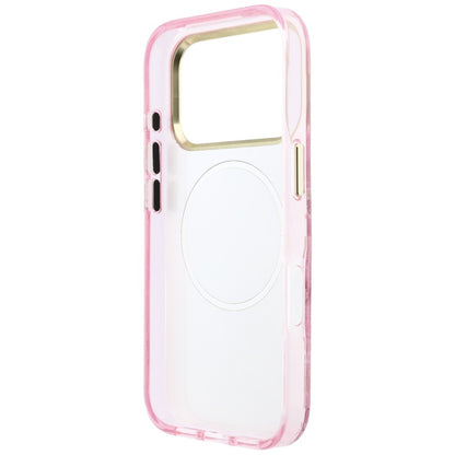Husa MagSafe pentru Apple iPhone 18 Pro Max / 17 Pro Max, Guess, IML Glitter Blossom Roses, Roz