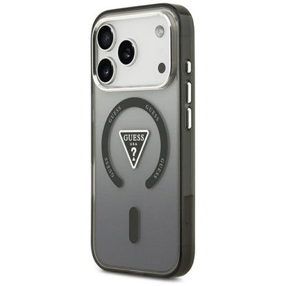 Husa MagSafe pentru Apple iPhone 18 Pro Max / 17 Pro Max, Guess, IML Gradient Triangle Logo, Neagra