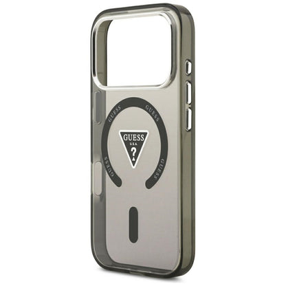 Husa MagSafe pentru Apple iPhone 18 Pro Max / 17 Pro Max, Guess, IML Gradient Triangle Logo, Neagra