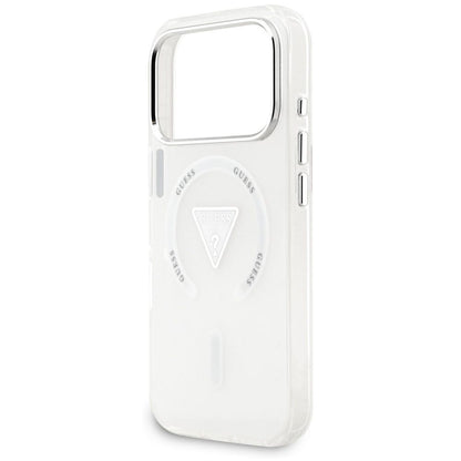 Husa MagSafe pentru Apple iPhone 18 Pro Max / 17 Pro Max, Guess, IML Gradient Triangle Logo, Transparenta