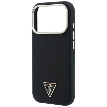 Husa MagSafe pentru Apple iPhone 18 Pro Max / 17 Pro Max, Guess, Kevlar Triangle Logo, Neagra