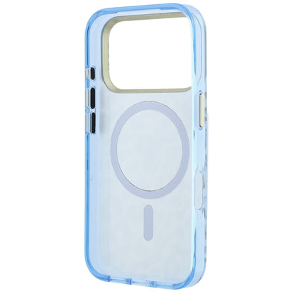 Husa MagSafe pentru Apple iPhone 18 Pro Max / 17 Pro Max, Guess, Leopard Glitter Triangle Logo, Bleu