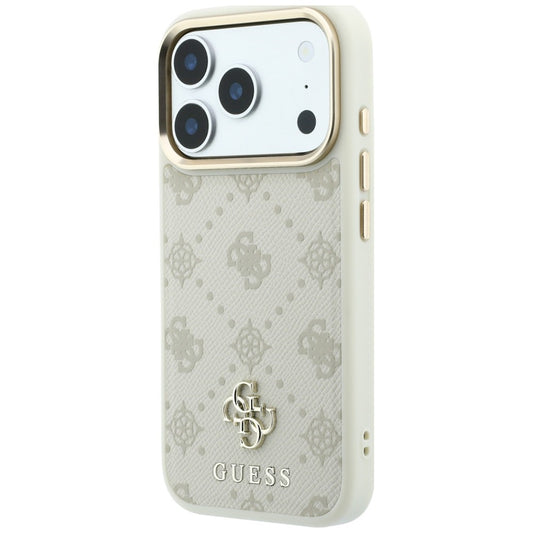 Husa MagSafe pentru Apple iPhone 18 Pro Max / 17 Pro Max, Guess, Peony 4G Small Logo, Bej
