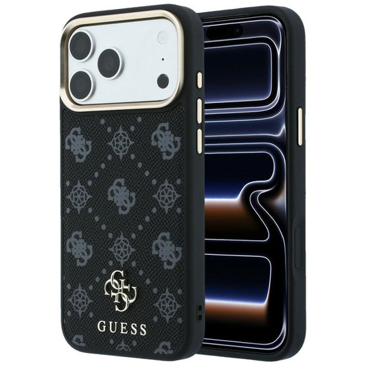 Husa MagSafe pentru Apple iPhone 18 Pro Max / 17 Pro Max, Guess, Peony 4G Small Logo, Neagra