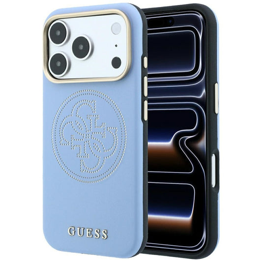Husa MagSafe pentru Apple iPhone 18 Pro Max / 17 Pro Max, Guess, Perforated 4G, Bleu