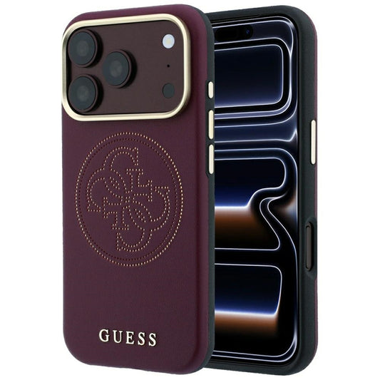 Husa MagSafe pentru Apple iPhone 18 Pro Max / 17 Pro Max, Guess, Perforated 4G, Visinie
