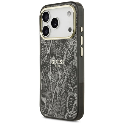 Husa MagSafe pentru Apple iPhone 18 Pro Max / 17 Pro Max, Guess, Python Pattern, Neagra