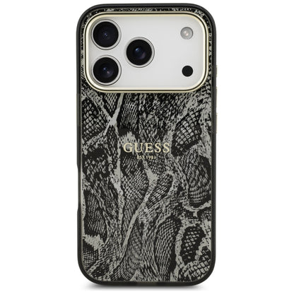 Husa MagSafe pentru Apple iPhone 18 Pro Max / 17 Pro Max, Guess, Python Pattern, Neagra