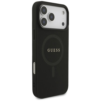 Husa MagSafe pentru Apple iPhone 18 Pro Max / 17 Pro Max, Guess, Saffiano, Neagra