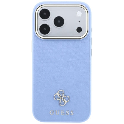 Husa MagSafe pentru Apple iPhone 18 Pro Max / 17 Pro Max, Guess, Saffiano Small 4G Classic, Bleu