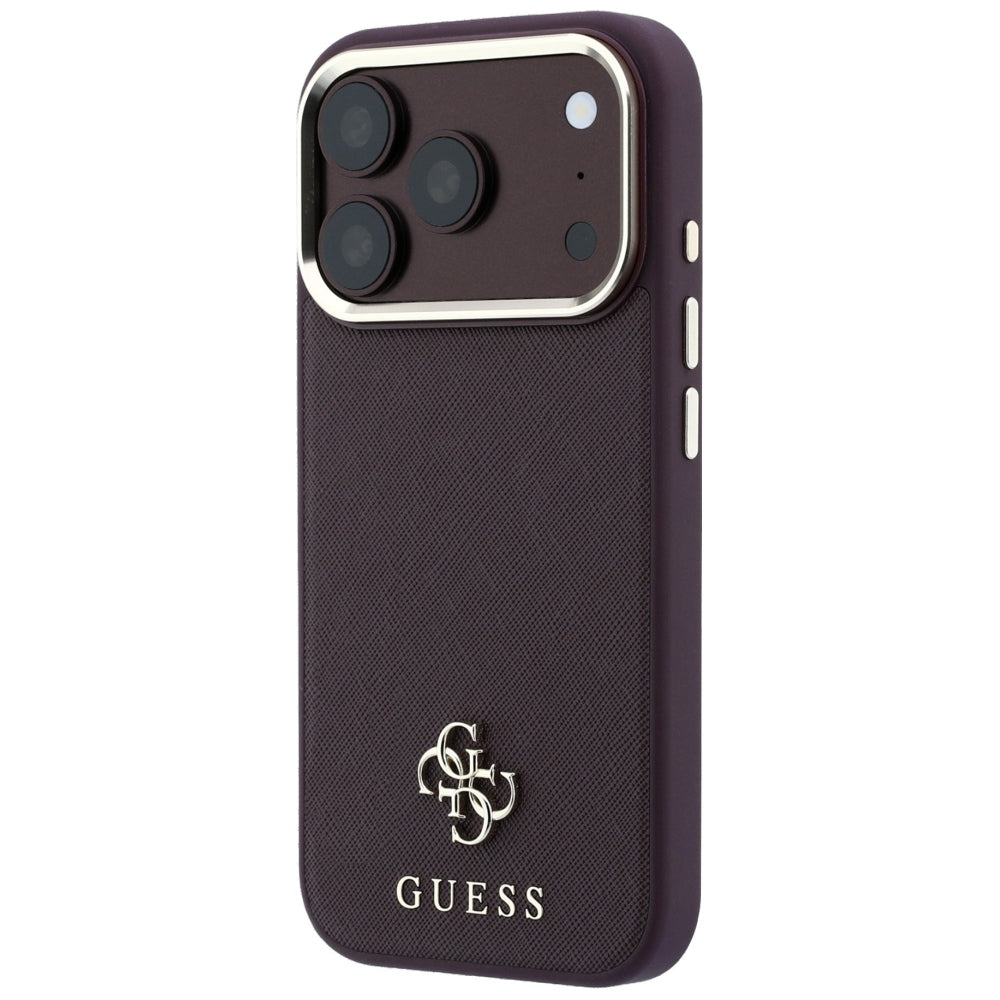 Husa MagSafe pentru Apple iPhone 18 Pro Max / 17 Pro Max, Guess, Saffiano Small 4G Classic, Visinie