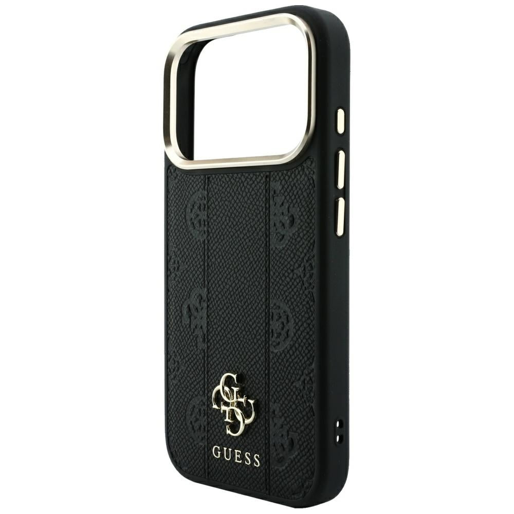 Husa MagSafe pentru Apple iPhone 18 Pro Max / 17 Pro Max, Guess, Stripe Peony 4G, Neagra