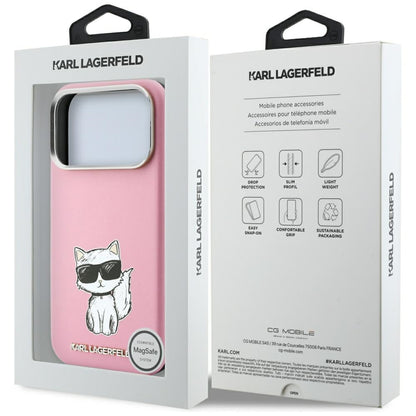 Husa MagSafe pentru Apple iPhone 18 Pro Max / 17 Pro Max, Karl Lagerfeld, Choupette Sketch, Roz