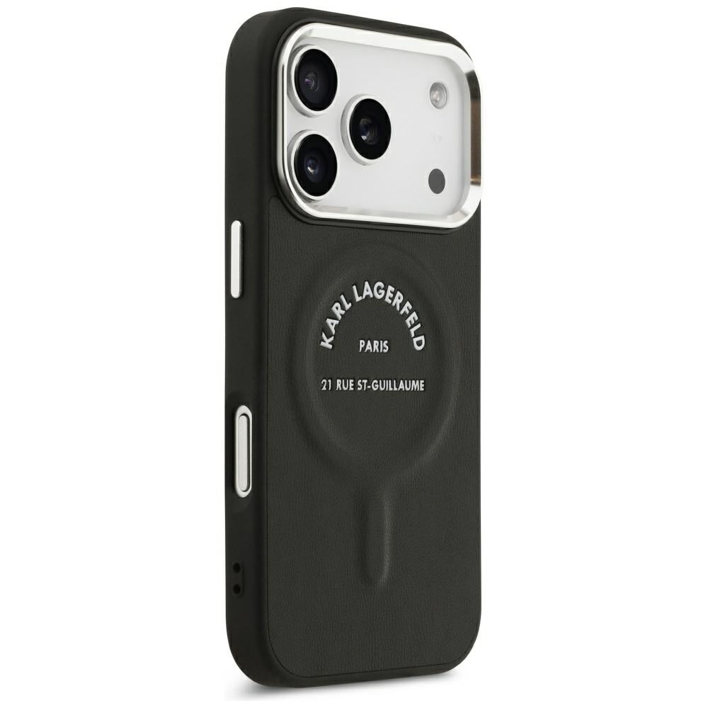 Husa MagSafe pentru Apple iPhone 18 Pro Max / 17 Pro Max, Karl Lagerfeld, EMB. Ring Karl RSG Logo, Neagra