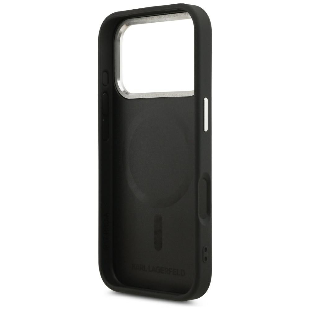 Husa MagSafe pentru Apple iPhone 18 Pro Max / 17 Pro Max, Karl Lagerfeld, EMB. Ring Karl RSG Logo, Neagra