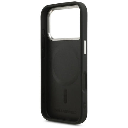 Husa MagSafe pentru Apple iPhone 18 Pro Max / 17 Pro Max, Karl Lagerfeld, EMB. Ring Karl RSG Logo, Neagra
