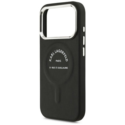 Husa MagSafe pentru Apple iPhone 18 Pro Max / 17 Pro Max, Karl Lagerfeld, EMB. Ring Karl RSG Logo, Neagra
